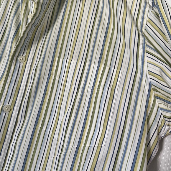 J. Crew | men’s casual yellow and blue stripe button down shirt - M - Picture 4 of 7